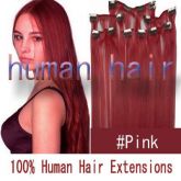 Aplique Tic Tac Remy Hair Com 50cm Comp. Rosa Pink