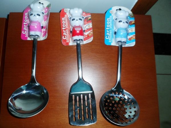 Kit Talheres Concha Escumadeira Spatula Urso Cozinheiro. Pronta Entrega