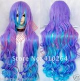 Peruca Para Cosplay 95cm Lilas E Azul Frete Gratis