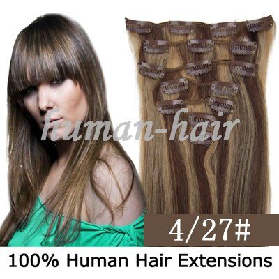 Aplique Tic Tac Remy Hair 50cm Castanho medio/Loiro Dourado