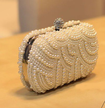 Clutch Importada Toda Em Perola! Luxo! Frete Gratis